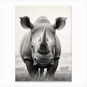 Black Rhinoceros Realism 3 Canvas Print