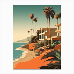 Pismo Beach California Mediterranean Style Illustration 3 Canvas Print