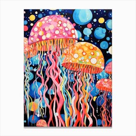 Rainbow Jellyfish Illustrations 5 Canvas Print