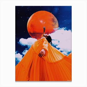 Collage Moon Dancer Midnight Orange & Navy Canvas Print