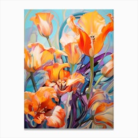 Tulips Art Nouveau Canvas Print