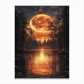 Full Moon In The Forest Canvas Print