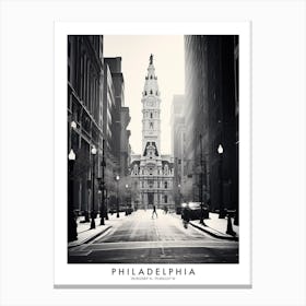 Poster Of Philadelphia, Black And White Analogue Photograph 3 Canvas Print