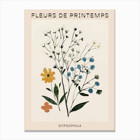 Spring Floral French Poster  Gypsophila 2 Canvas Print