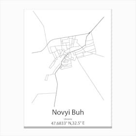 Novyi Buh,Ukraine Minimalist Map Leinwandbilder