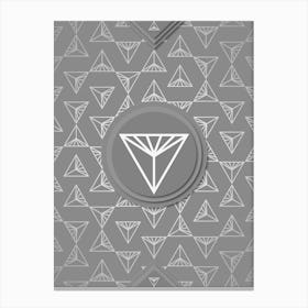 Geometric Glyph Sigil with Hex Array Pattern in Gray n.0014 Canvas Print