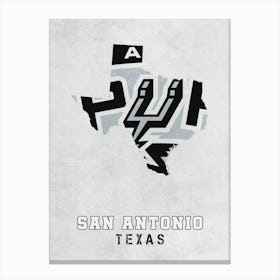 San Antonio Spurs San Antonio Texas State Map Canvas Print