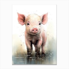 Piglet Watercolor Canvas Print