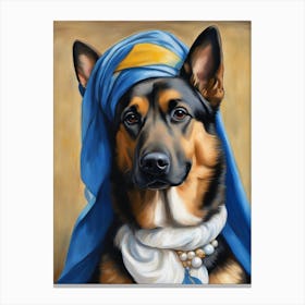 Maxie Headscarf and Pearls Canvas Print