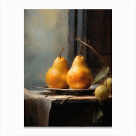 Pear Reflection Still Life Canvas Print