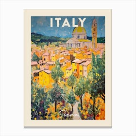 Siena Italy 1 Fauvist Painting Travel Poster Canvas Print