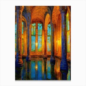 Basilica Cistern Yerebatan Sarnc Pixel Art 11 Canvas Print
