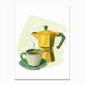 Coffee Pot And Cup 2 Canvas Print