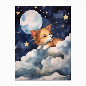 Baby Wolf 2 Sleeping In The Clouds Canvas Print