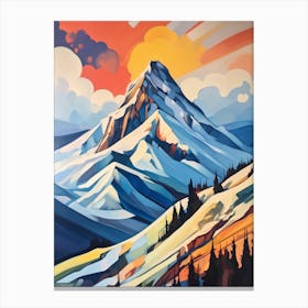 Mount Elbrus Russia 2 Mountain Painting Canvas Print
