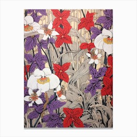 Dogtooth Violet Pattern Illustration 2 Canvas Print