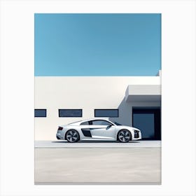 White Audi R8 RS8 Canvas Print