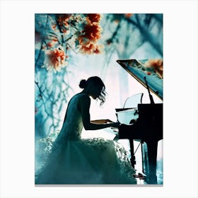 Woman Playing The Piano 2 Canvas Print