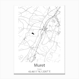 Muret,France Minimalist Map Canvas Print