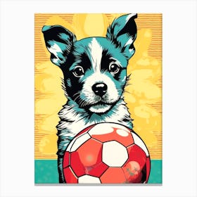 Retro Puppy wants to Play Canvas Print