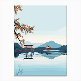 Miyajima Japan 2 Colourful Illustration Canvas Print