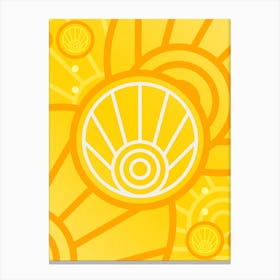 Geometric Abstract Glyph in Happy Yellow and Orange n.0045 Canvas Print
