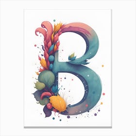 Colorful Letter B Illustration 13 Canvas Print