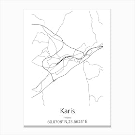 Karis,Finland Minimalist Map Canvas Print