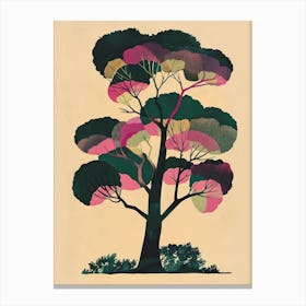 Sequoia Tree Colourful Illustration 2 Canvas Print