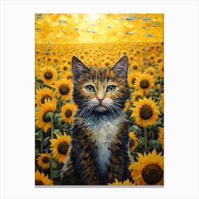 Sunflower Cat 1 Canvas Print