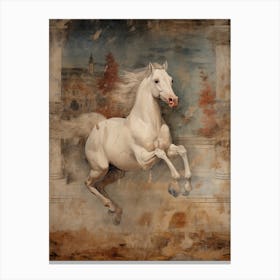 A Horse Painting In The Style Of Fresco Painting 1 Canvas Print