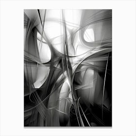 Quantum Entanglement Abstract Black And White 4 Canvas Print