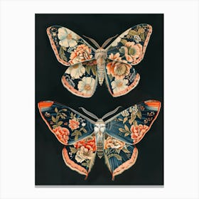 Butterfly Night Symphony William Morris Style 2 Canvas Print