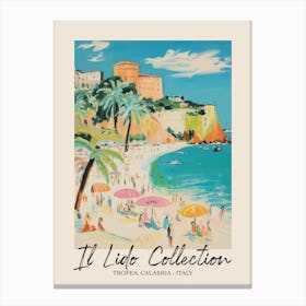 Tropea, Calabria   Italy Il Lido Collection Beach Club Poster 3 Canvas Print