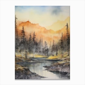 Autumn Forest Landscape Yellowstone National Park 2 Canvas Print