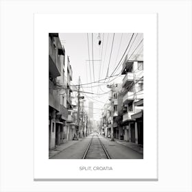 Poster Of Tel Aviv, Israel, Photography In Black And White 8 Canvas Print