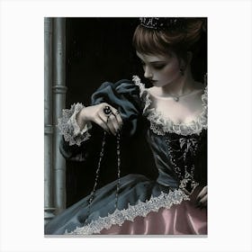 Dark Gothic Lady In Black Canvas Print