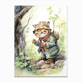 Tiger Illustration Geocaching Watercolour 1 Canvas Print