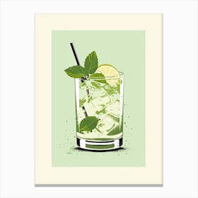 Illustration Mint Julep Floral Infusion Cocktail 2 Canvas Print