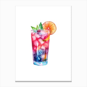 Watercolor Cocktail Illustration 1 Canvas Print