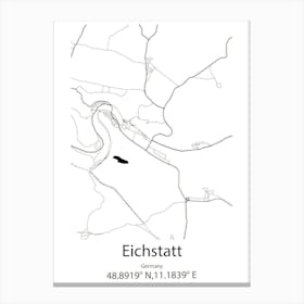 Eichstatt,Germany Minimalist Map Canvas Print