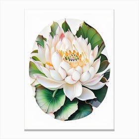 White Lotus Decoupage 2 Canvas Print