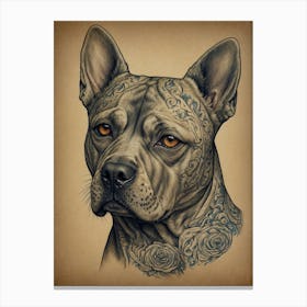 Tattooed Bull Terrier Canvas Print