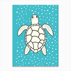 Block Colour Linework Turtle Illustration 2 Canvas Print