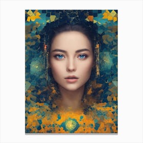 Abstract Painting of cute and Pretty woman Canvas Print