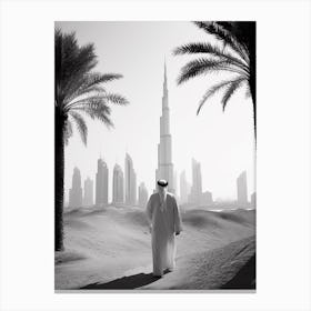 Dubai, United Arab Emirates, Black And White Old Photo 1 Canvas Print