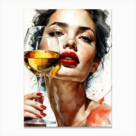 Golden Wine Female Lust Canvas Print