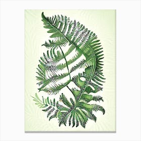 Pteris Fern Vintage Botanical Poster Canvas Print