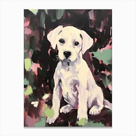 A Miniature Schnauzer Dog Painting, Impressionist 3 Canvas Print