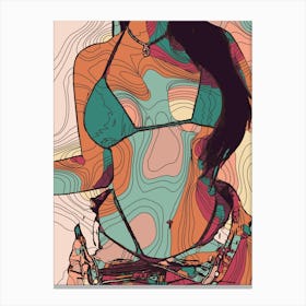 Abstract Geometric Sexy Woman (7) 2 Canvas Print